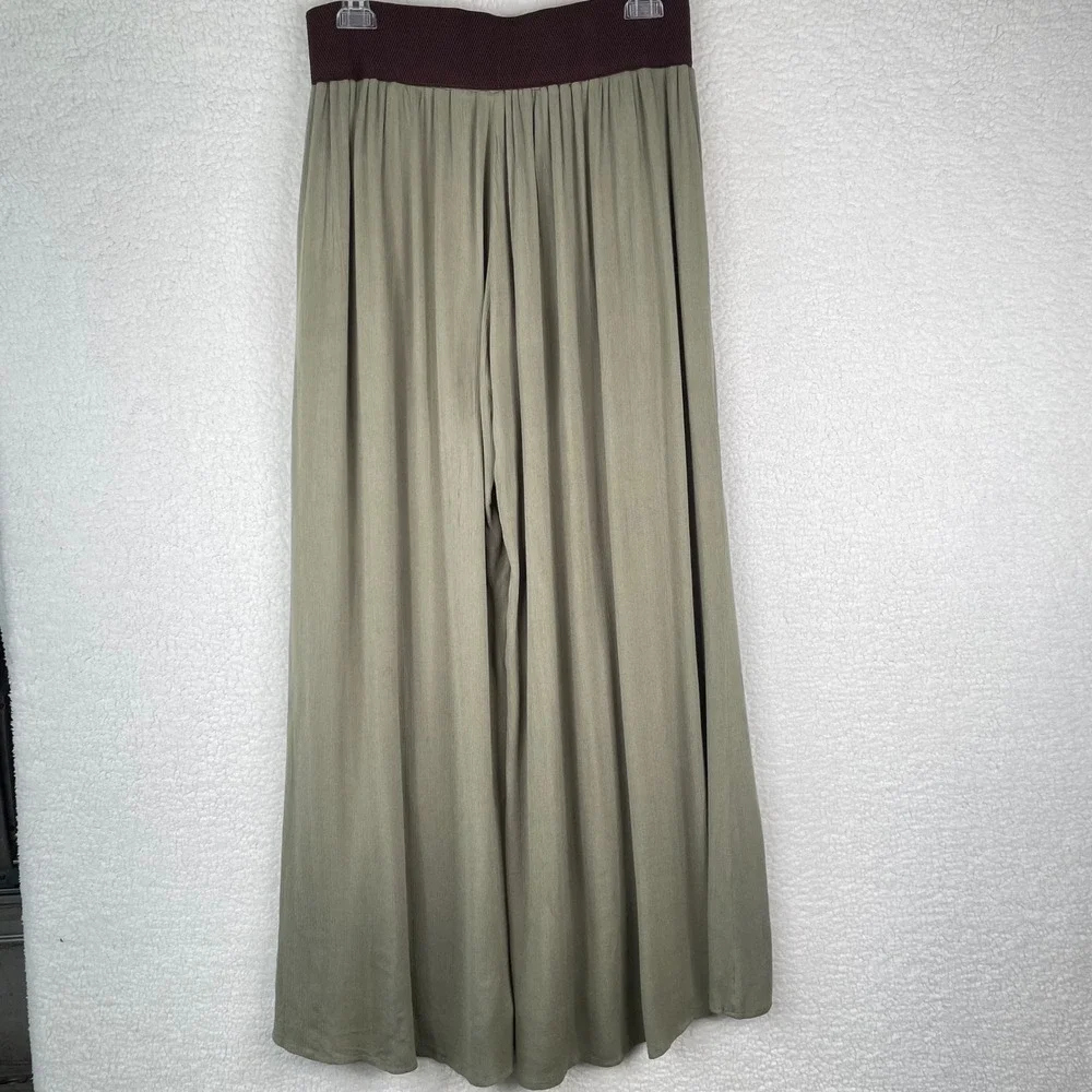 Altard State Womens L Sage Green Wide Leg Palazzo Pants Corset Waist Lace 17G361 - Picture 5 of 13